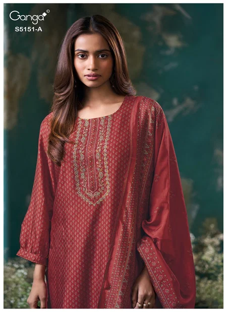 Cherika 5151 By Ganga Pure Bemberg Russian Silk Salwar Kameez